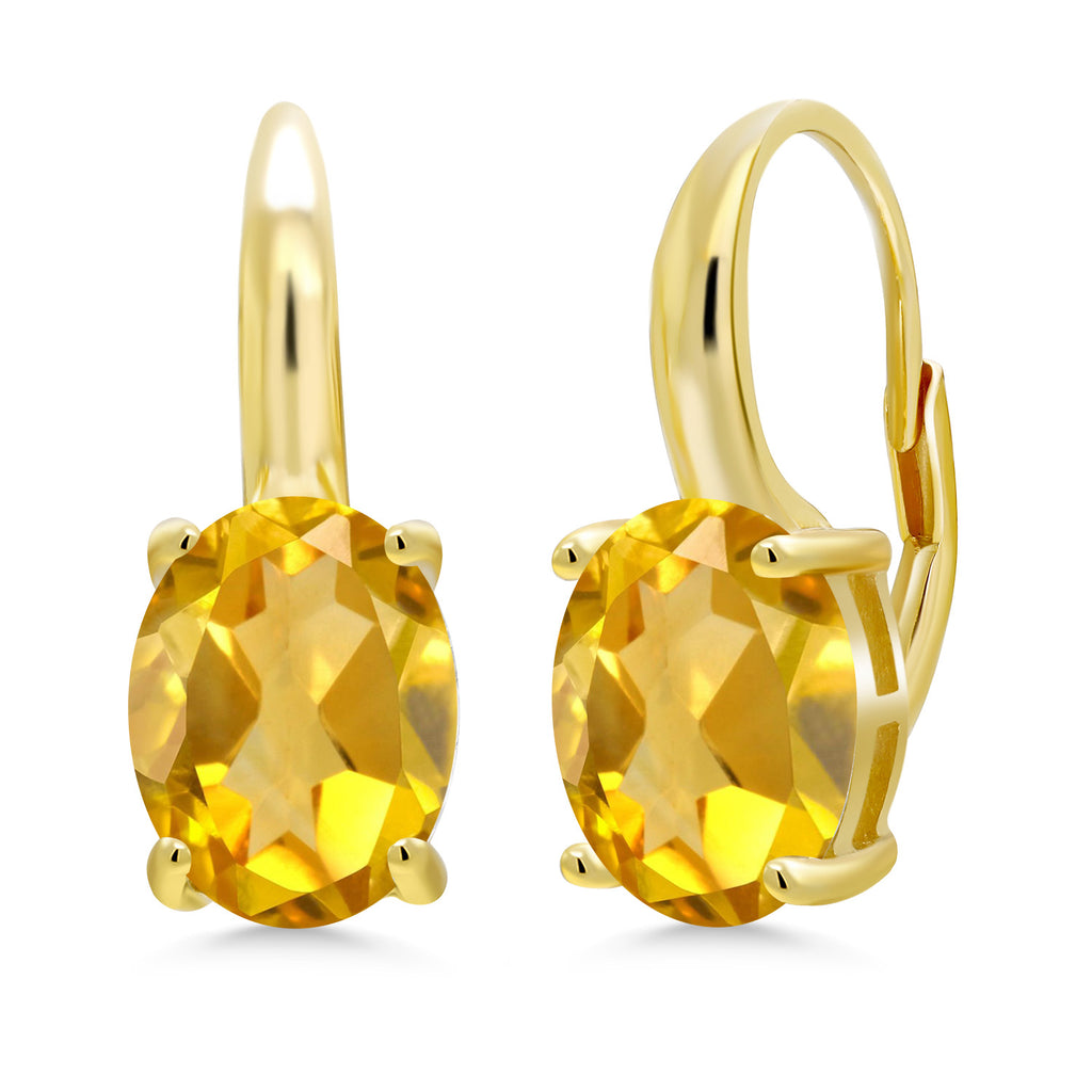 Citrine - November_Earrings in 925 Yellow Gold Plated Silver