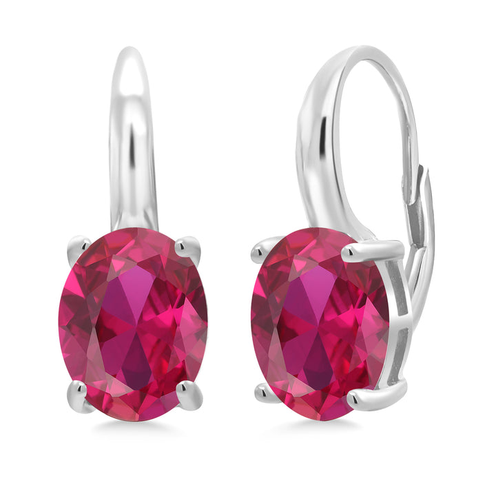 Created Ruby - July_Earrings in 925 Sterling Silver