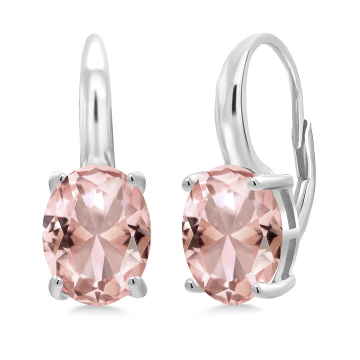 Nano Morganite - October_Earrings in 925 Sterling Silver