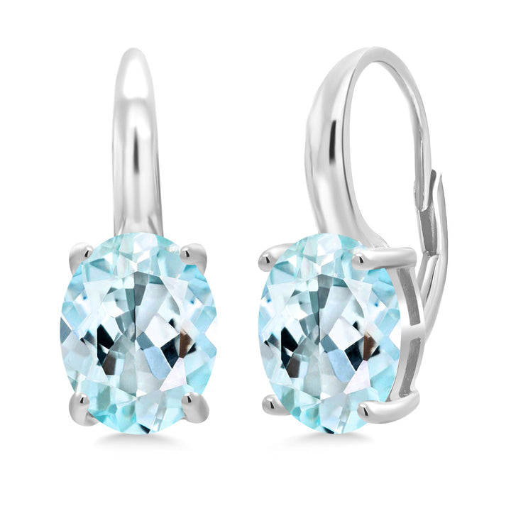Sky Blue Topaz - November_Earrings in 925 Sterling Silver