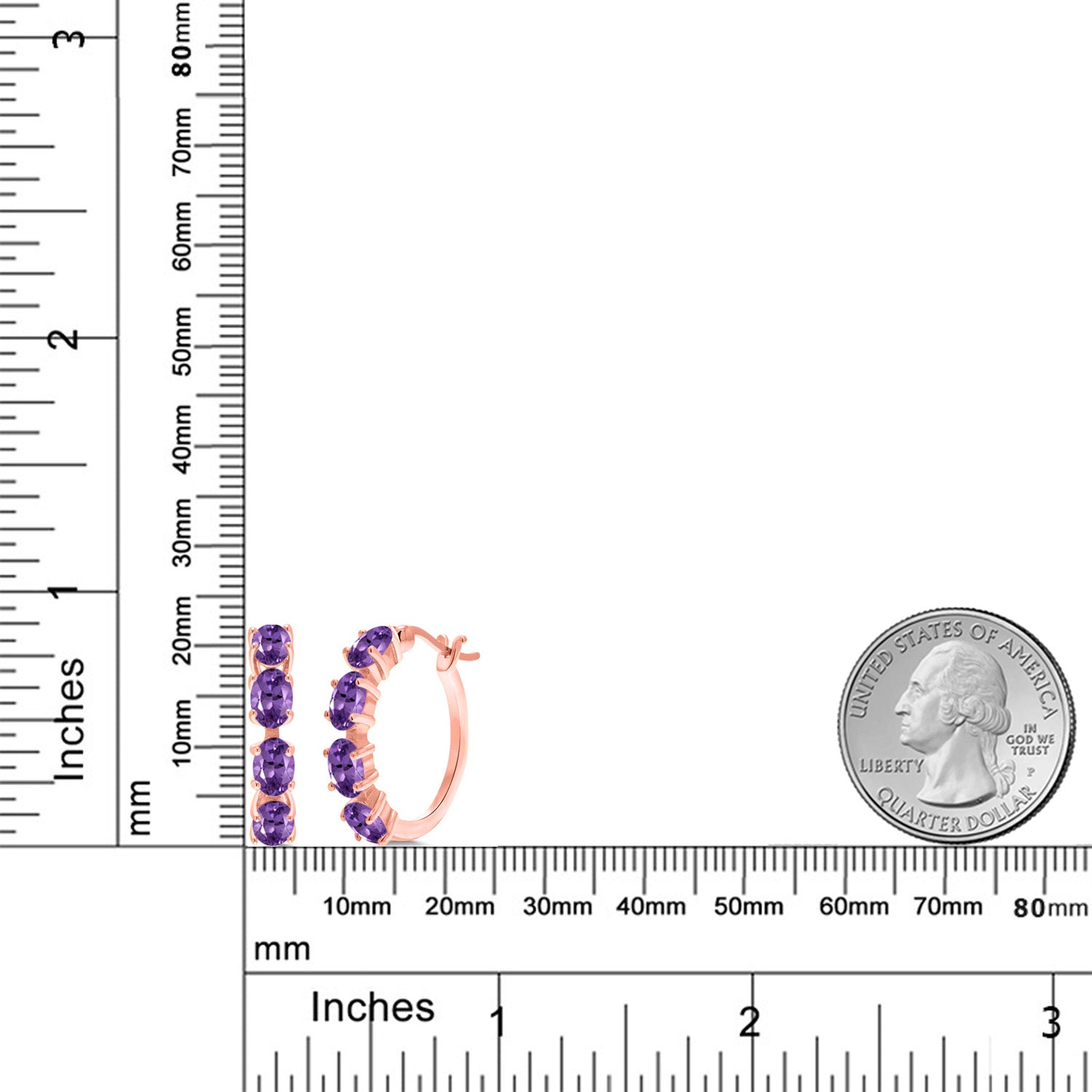 Amethyst - February_Earrings in 925 Rose Gold Plated Silver