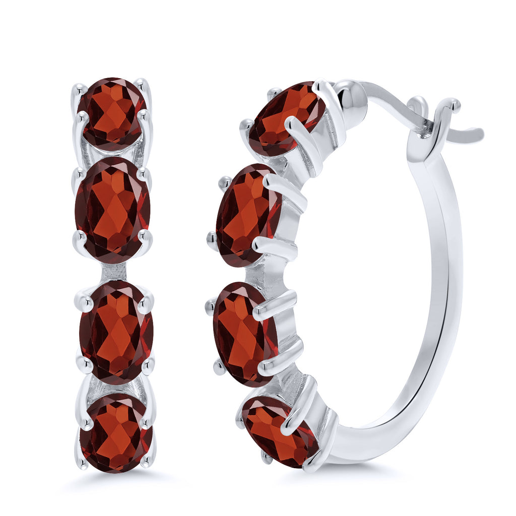 Garnet - January_Earrings in 925 Sterling Silver