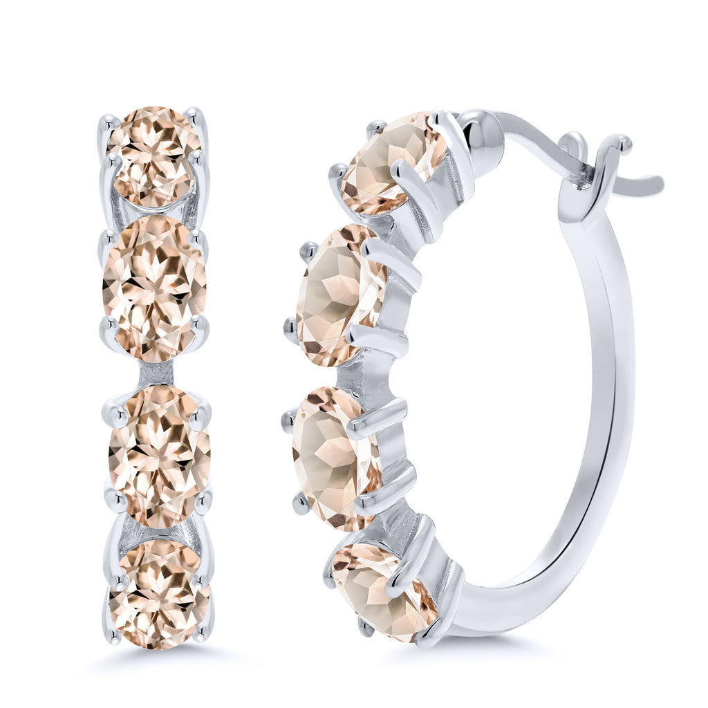 Morganite - October_Earrings in 925 Sterling Silver