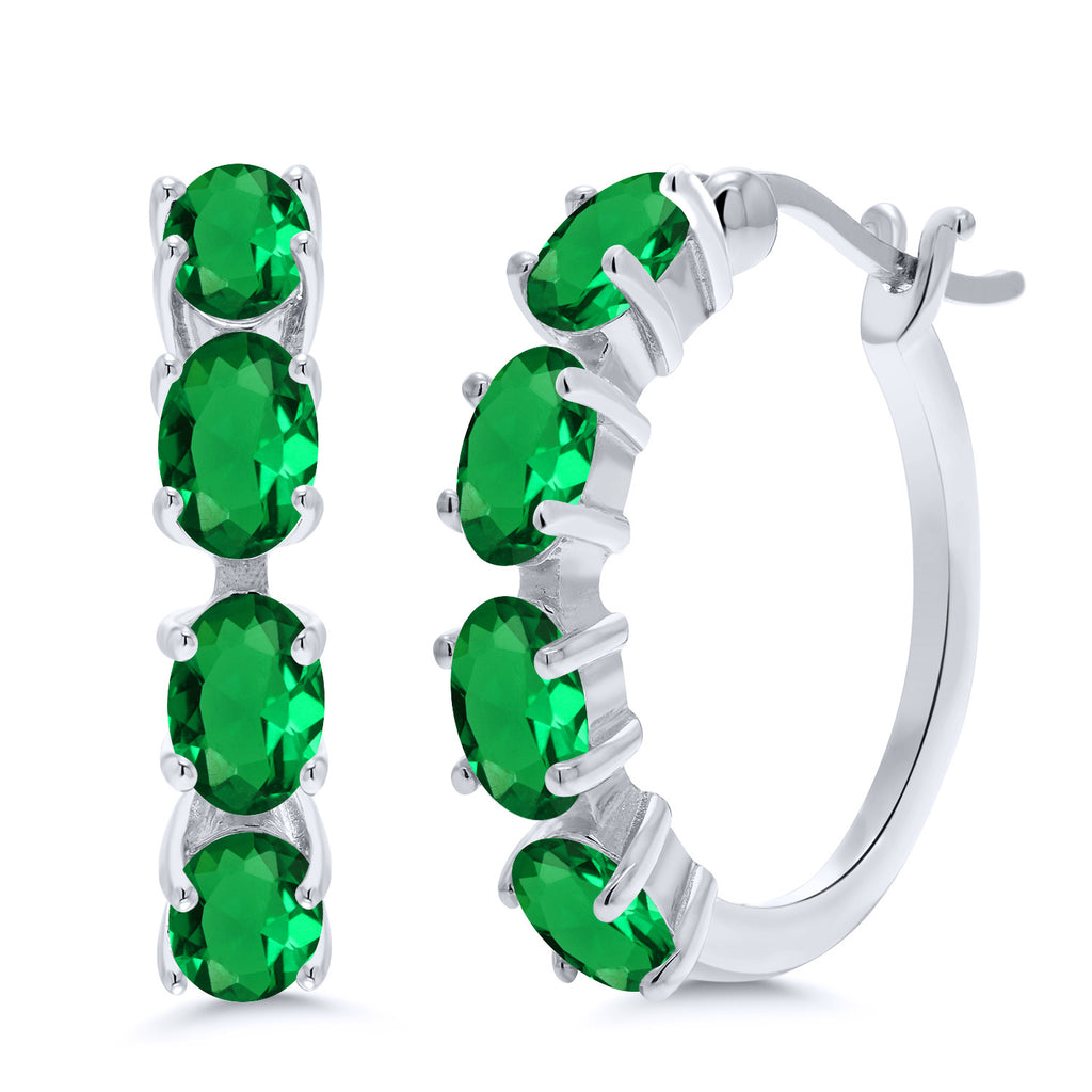 Nano Emerald - May_Earrings in 925 Sterling Silver
