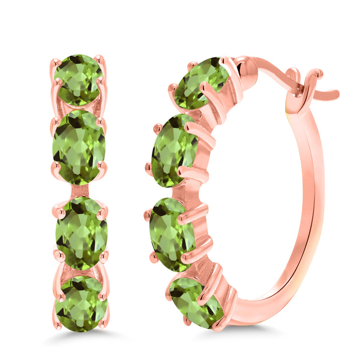 Peridot - August_Earrings in 925 Rose Gold Plated Silver
