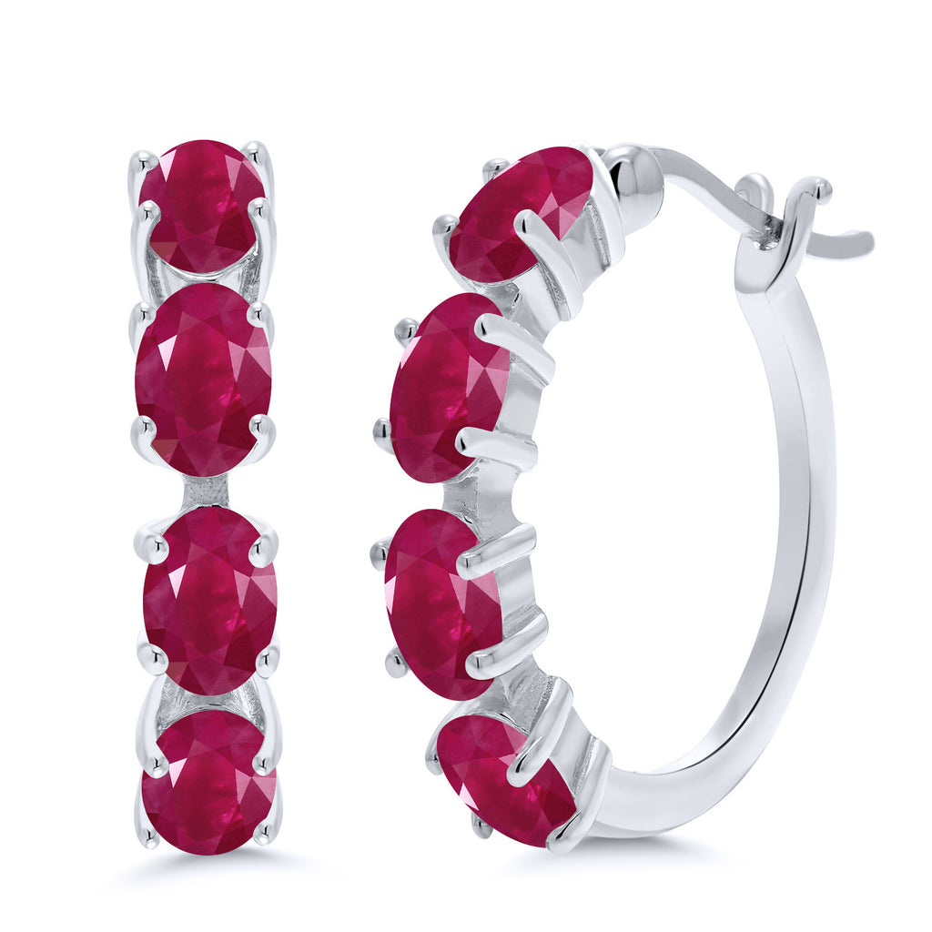 Ruby - July_Earrings in 925 Sterling Silver