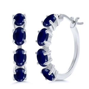Sapphire - September_Earrings in 925 Sterling Silver