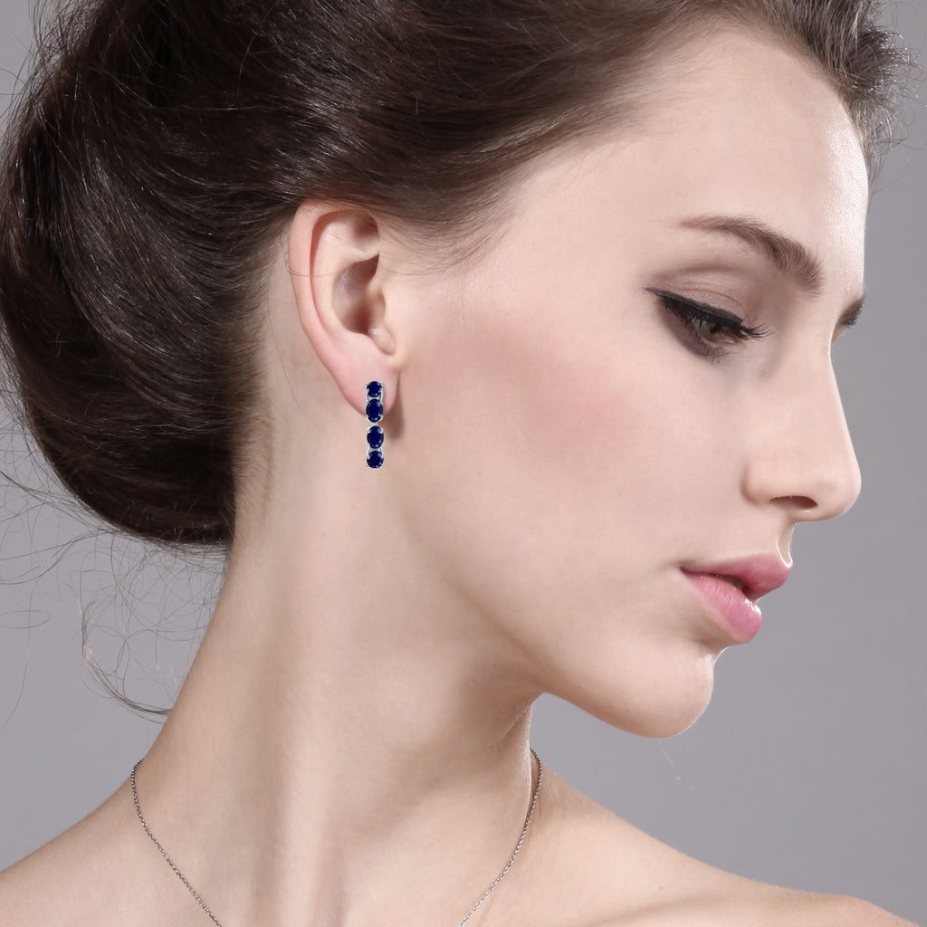Sapphire - September_Earrings in 925 Sterling Silver