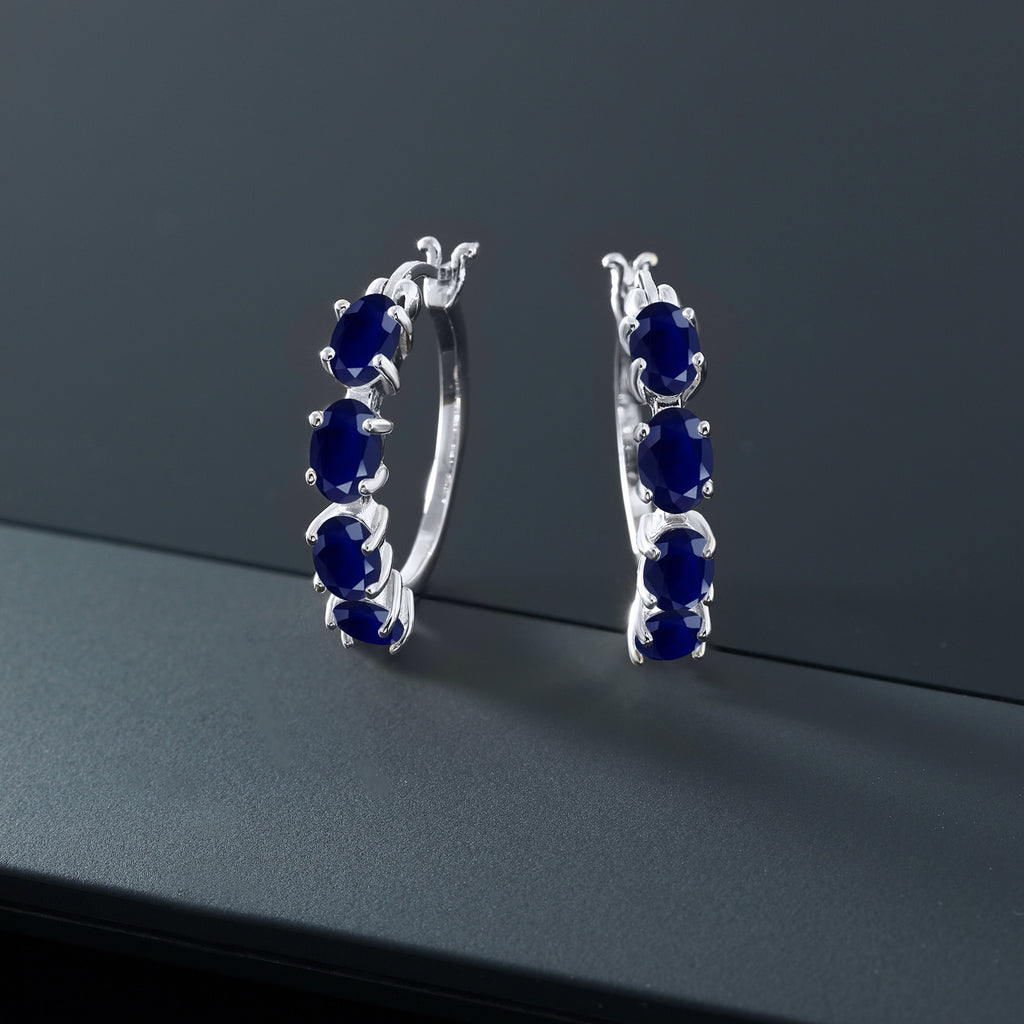 Sapphire - September_Earrings in 925 Sterling Silver