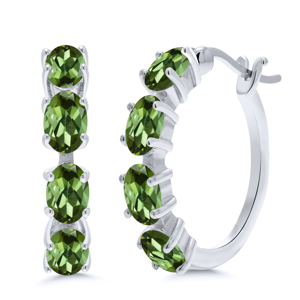 Green Tourmaline - October_Earrings in 925 Sterling Silver