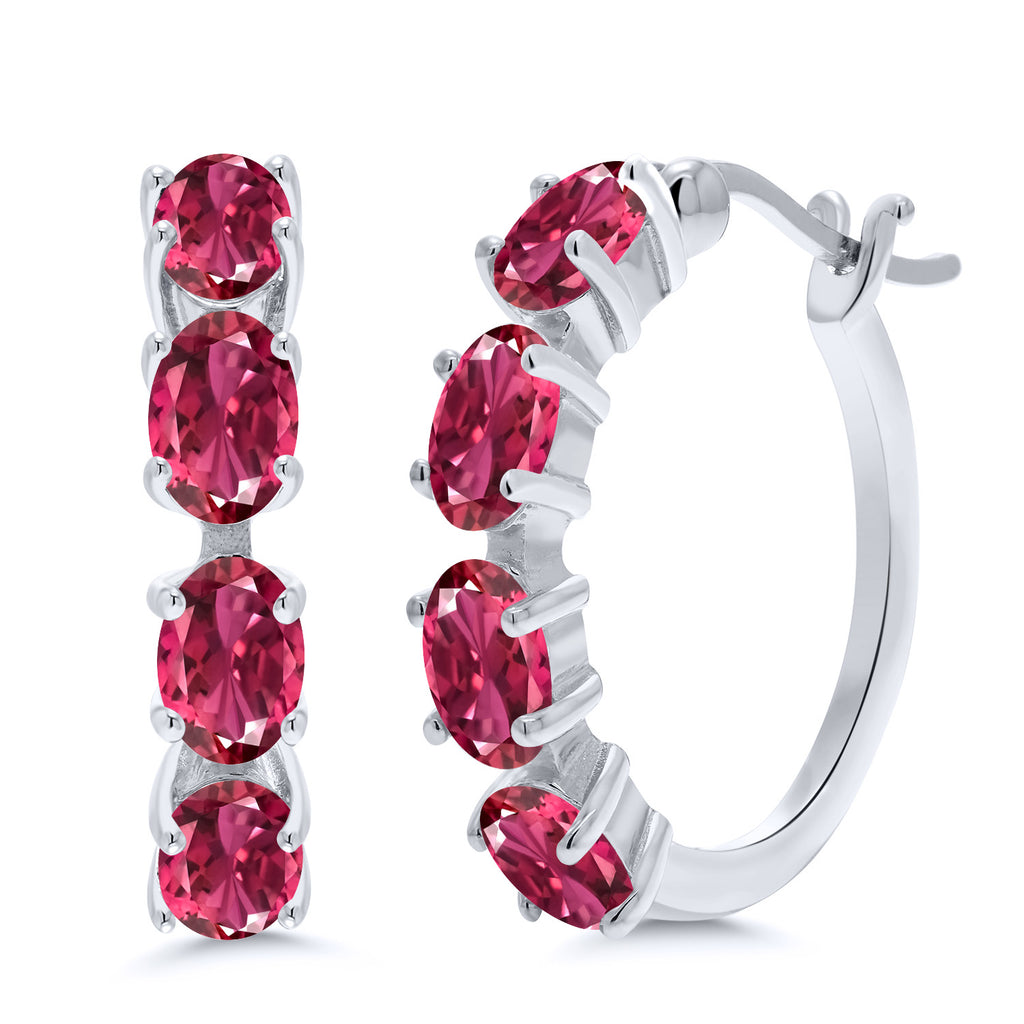 Pink Tourmaline - October_Earrings in 925 Sterling Silver