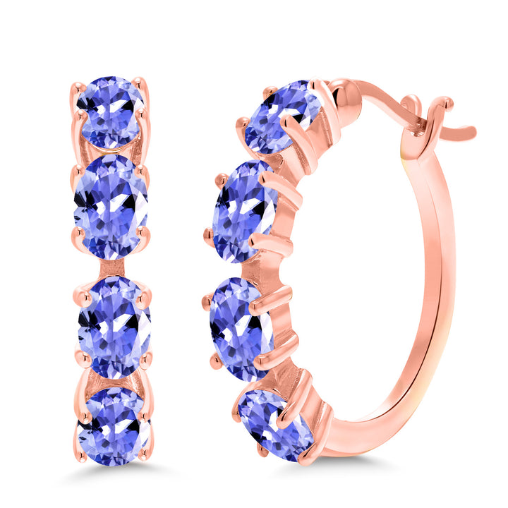 Tanzanite - December_Earrings in 925 Rose Gold Plated Silver