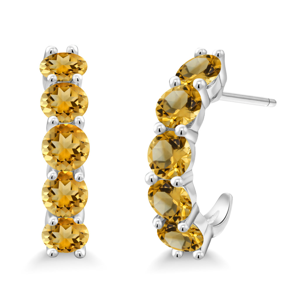 Citrine - November_925 Sterling Silver_Earrings in 925 Sterling Silver