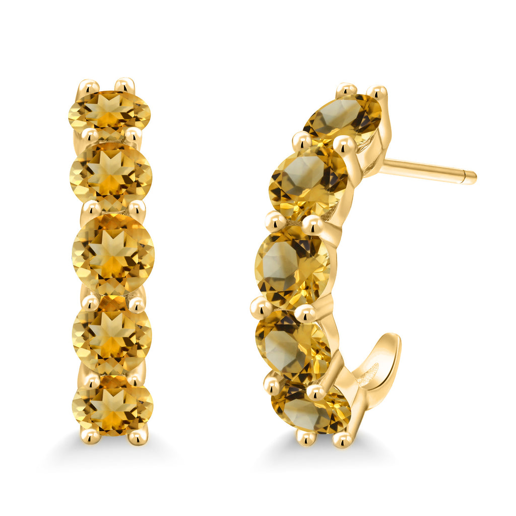 Citrine - November_925 Yellow Gold Plated Silver_Earrings in 925 Yellow Gold Plated Silver