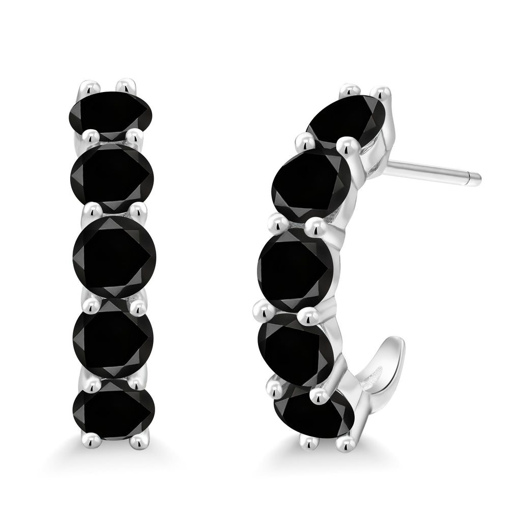 Black Diamond - April_925 Sterling Silver_Earrings in 925 Sterling Silver