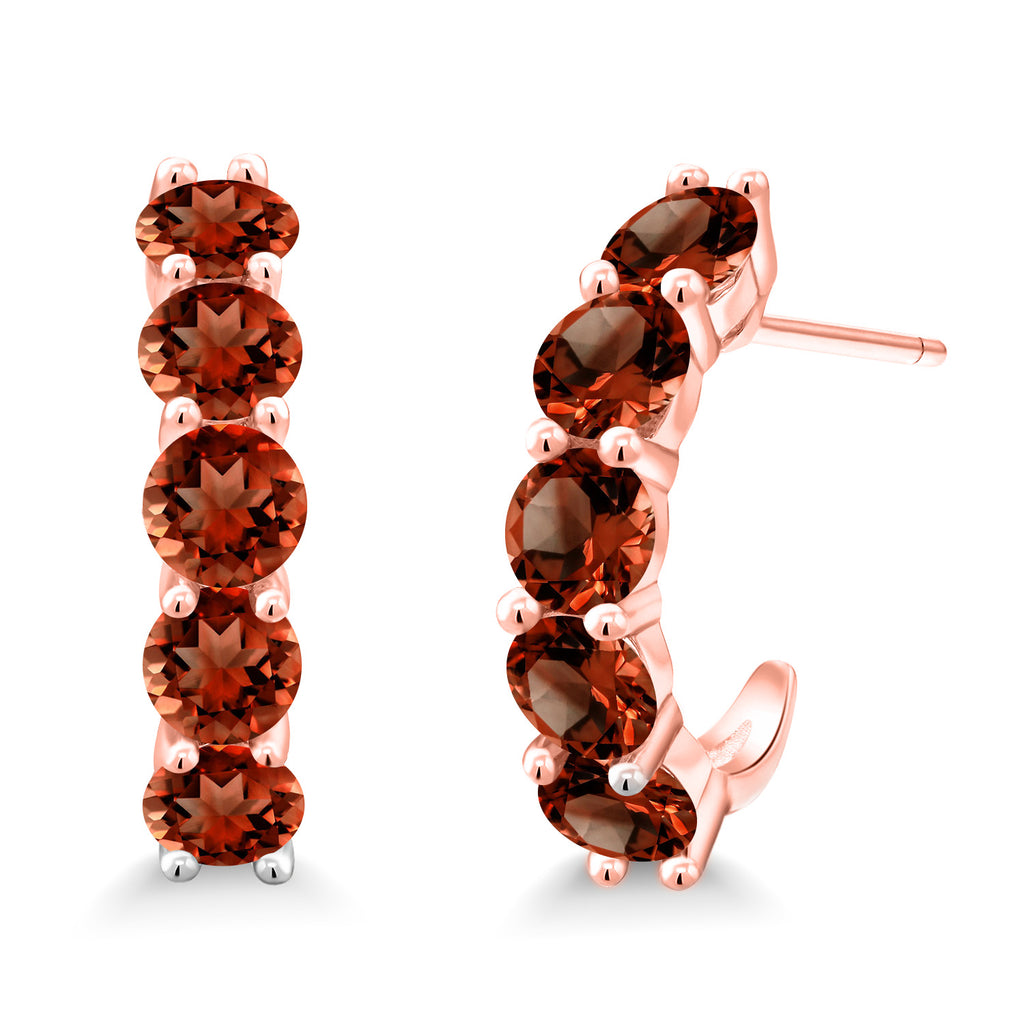 Garnet - January_925 Rose Gold Plated Silver_Earrings in 925 Rose Gold Plated Silver