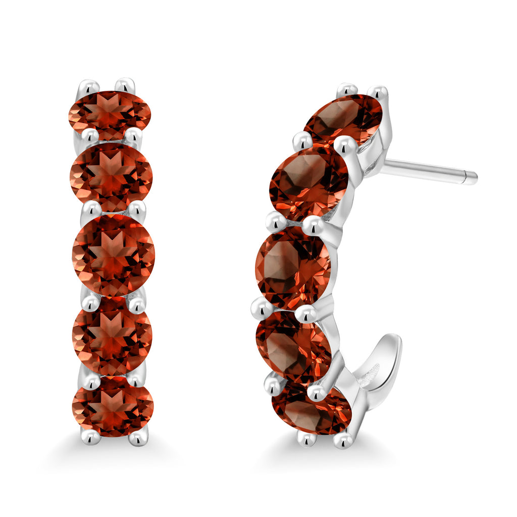 Garnet - January_925 Sterling Silver_Earrings in 925 Sterling Silver