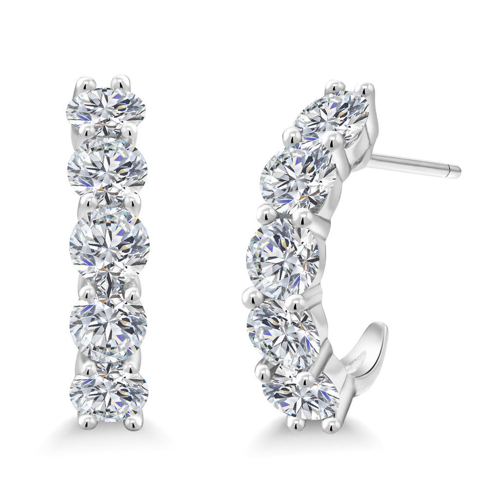 White Lab Grown Diamond - April_925 Sterling Silver_Earrings in 925 Sterling Silver