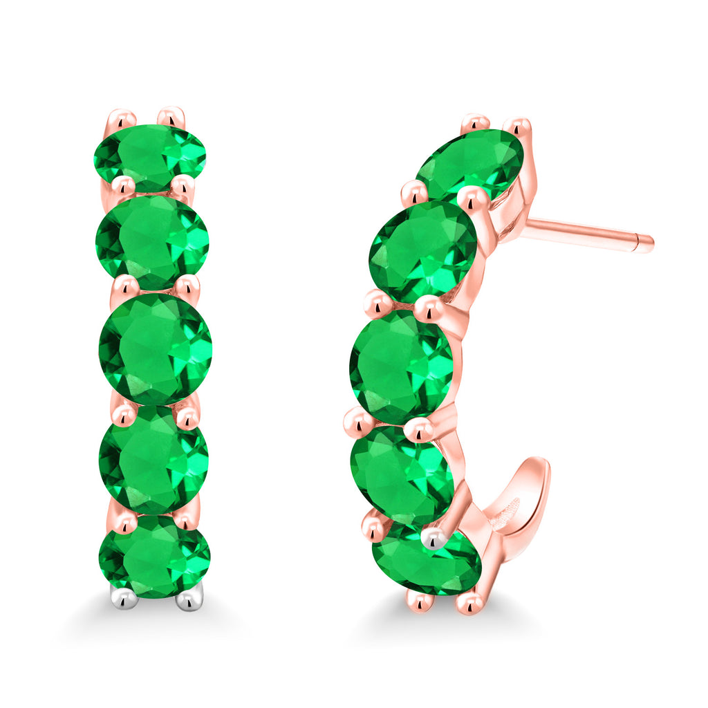 Nano Emerald - May_925 Rose Gold Plated Silver_Earrings in 925 Rose Gold Plated Silver