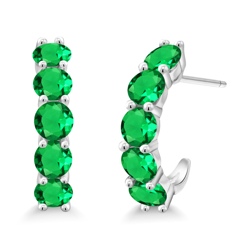 Nano Emerald - May_925 Sterling Silver_Earrings in 925 Sterling Silver