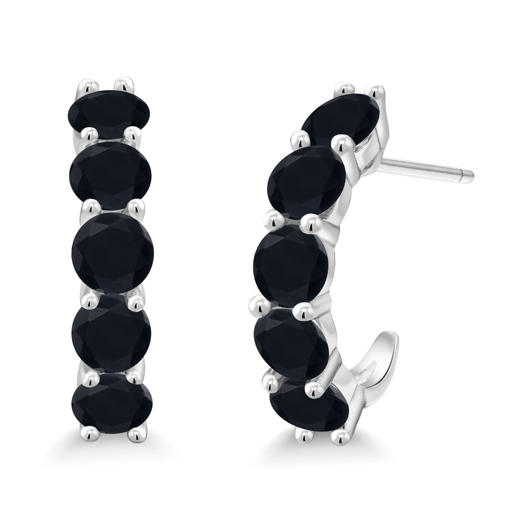 Onyx - December_925 Sterling Silver_Earrings in 925 Sterling Silver