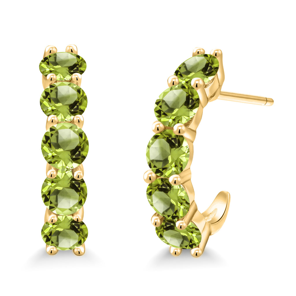 Peridot - August_925 Yellow Gold Plated Silver_Earrings in 925 Yellow Gold Plated Silver