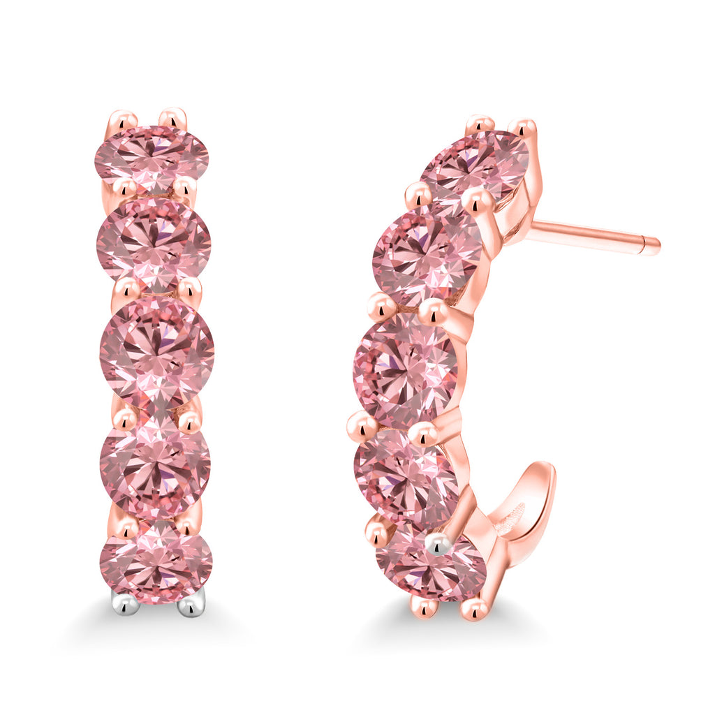 Pink_925 Rose Gold Plated Silver_Earrings in 925 Rose Gold Plated Silver