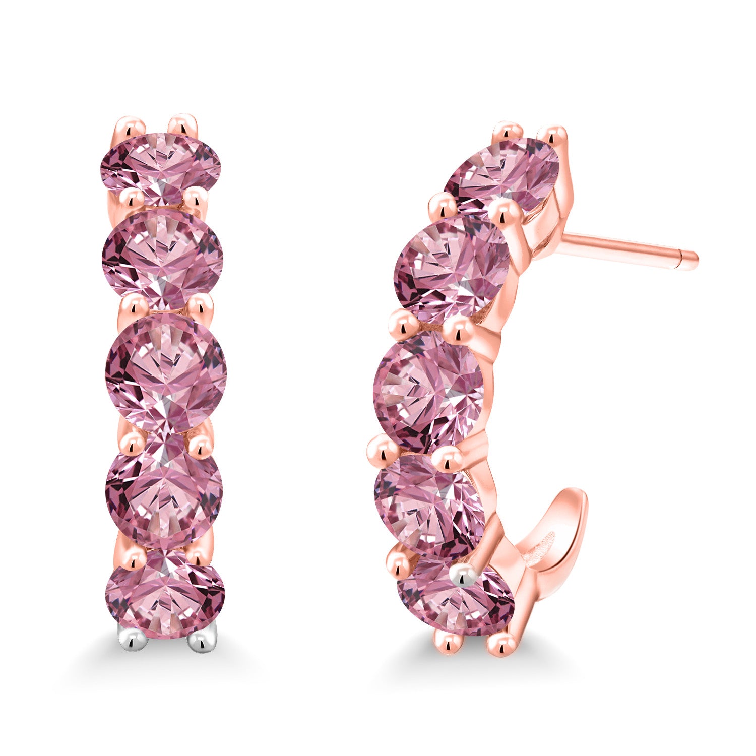 Pink Lab Grown Diamond - April_925 Rose Gold Plated Silver