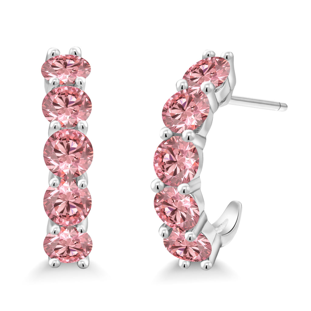 Pink_925 Sterling Silver_Earrings in 925 Sterling Silver