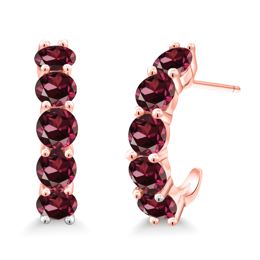 Rhodolite Garnet_925 Rose Gold Plated Silver_Earrings in 925 Rose Gold Plated Silver