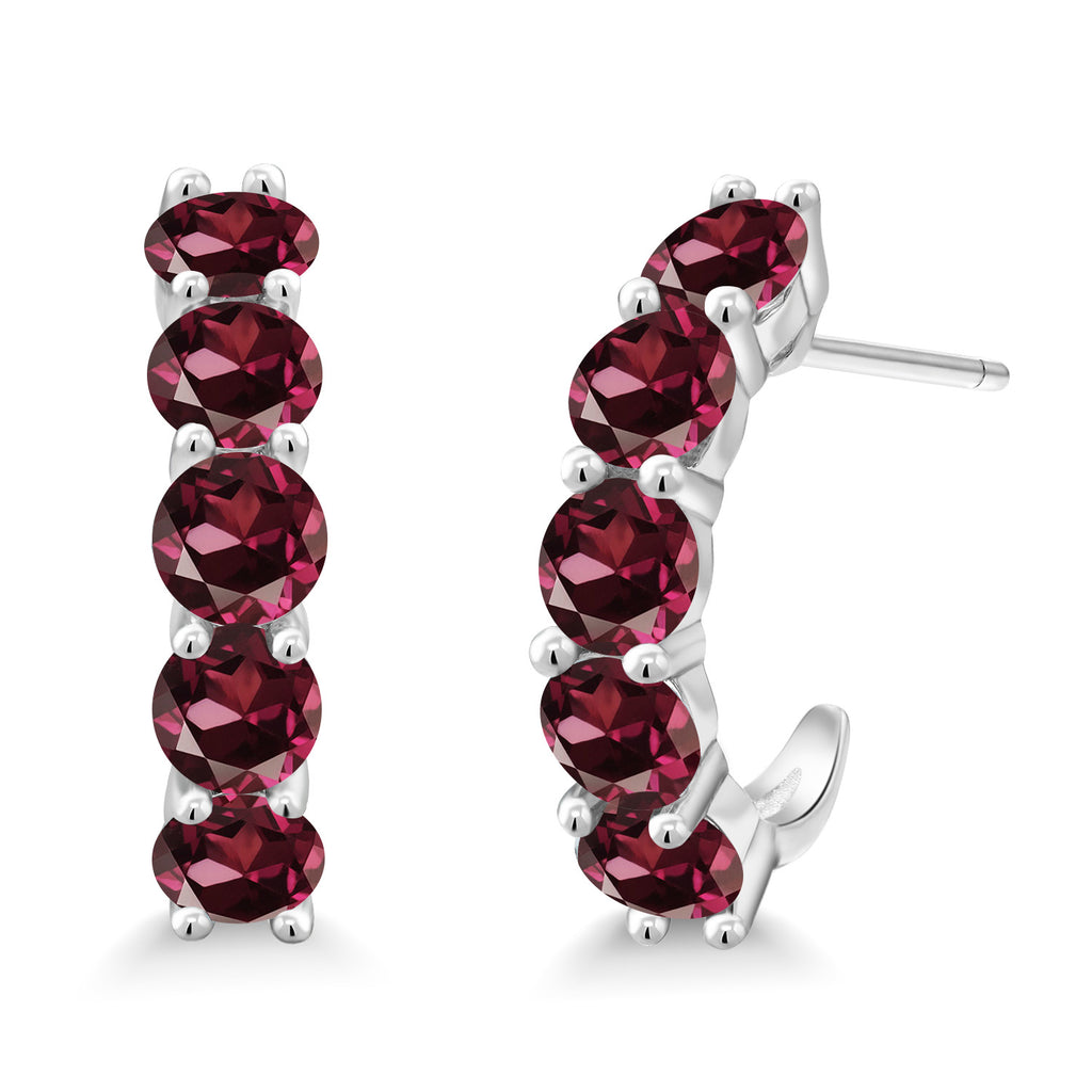 Rhodolite Garnet_925 Sterling Silver_Earrings in 925 Sterling Silver