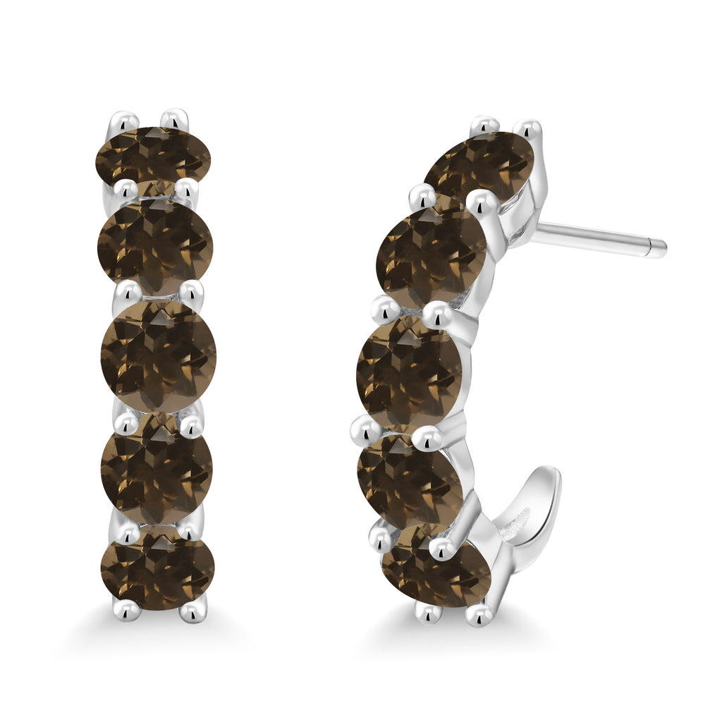Smoky Quartz_925 Sterling Silver_Earrings in 925 Sterling Silver