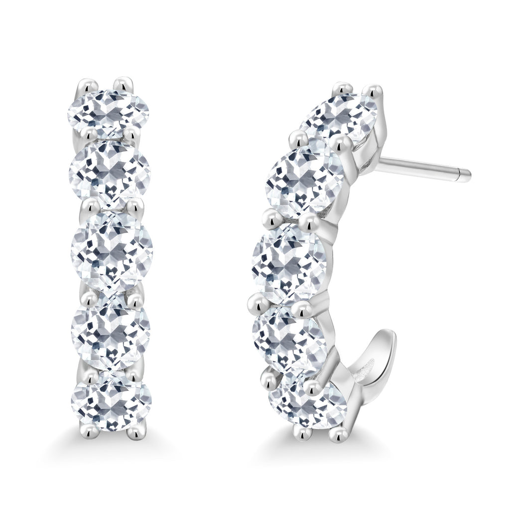 White Topaz - November_925 Sterling Silver_Earrings in 925 Sterling Silver