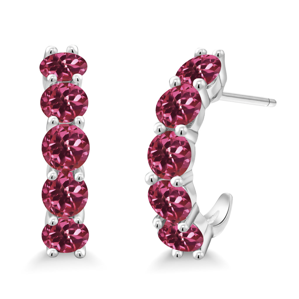 Pink Tourmaline - October_925 Sterling Silver_Earrings in 925 Sterling Silver
