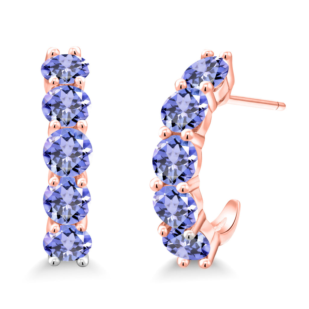 Tanzanite - December_925 Rose Gold Plated Silver_Earrings in 925 Rose Gold Plated Silver