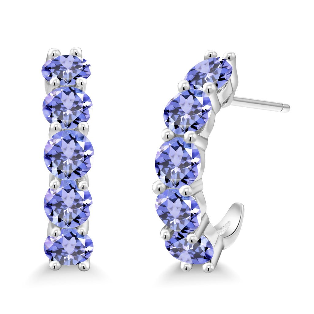 Tanzanite - December_925 Sterling Silver_Earrings in 925 Sterling Silver