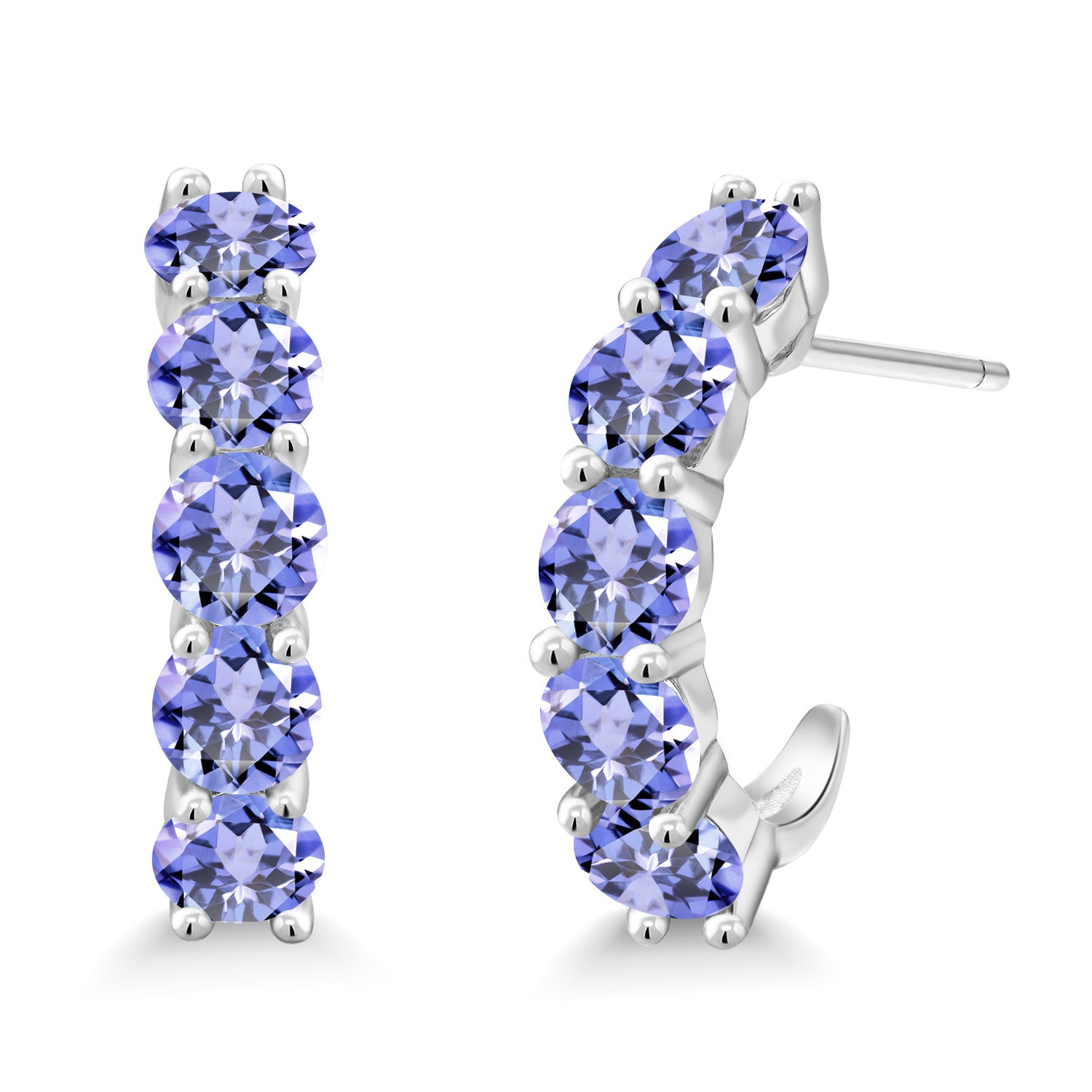 Tanzanite - December_925 Sterling Silver_Earrings in 925 Sterling Silver