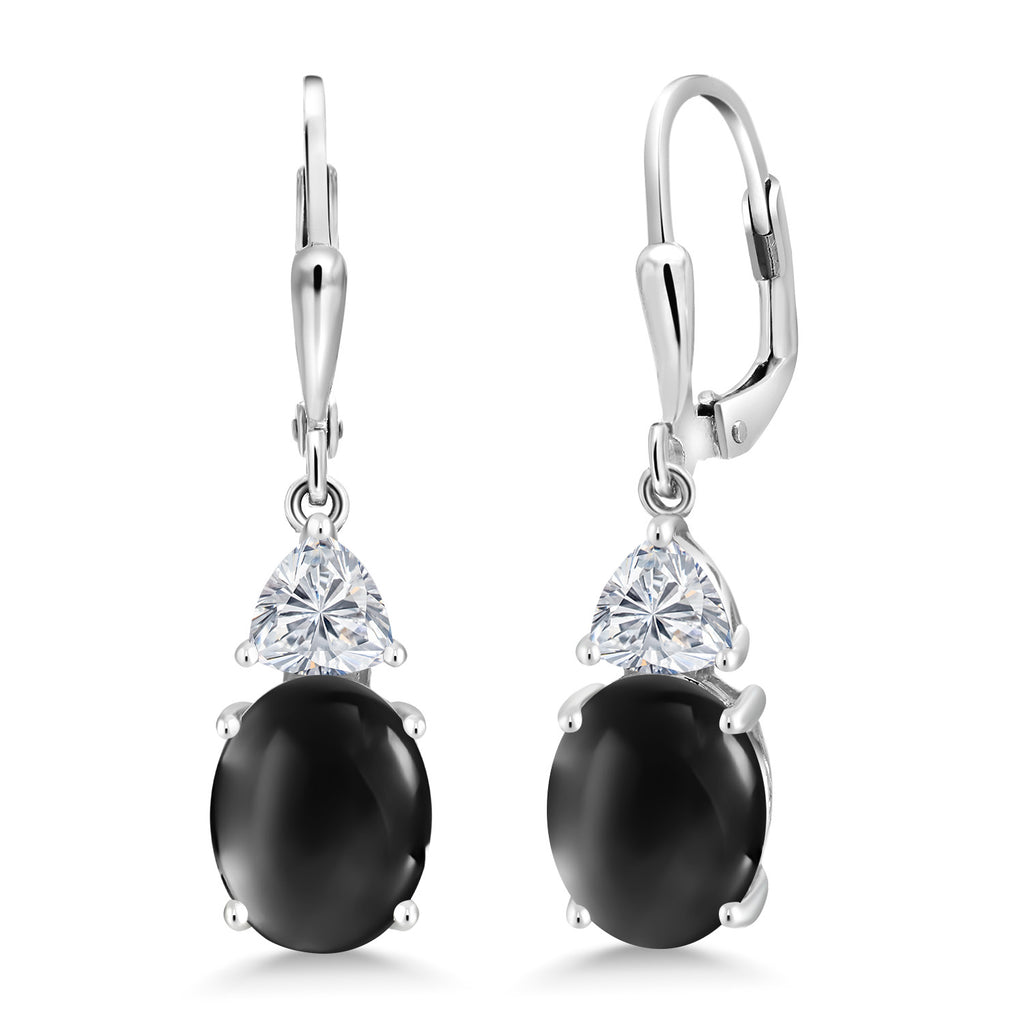 Onyx-Cabochon - December_Earrings in 925 Sterling Silver