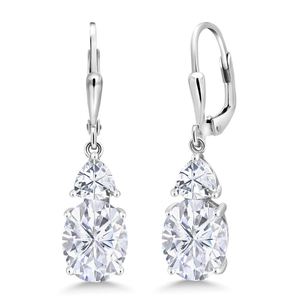 White Moissanite_Earrings in 925 Sterling Silver