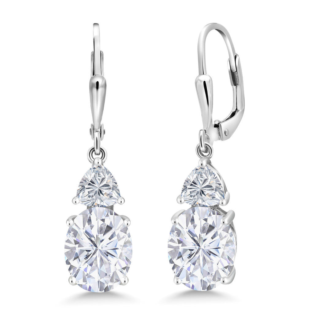 White Moissanite - April_Earrings in 925 Sterling Silver