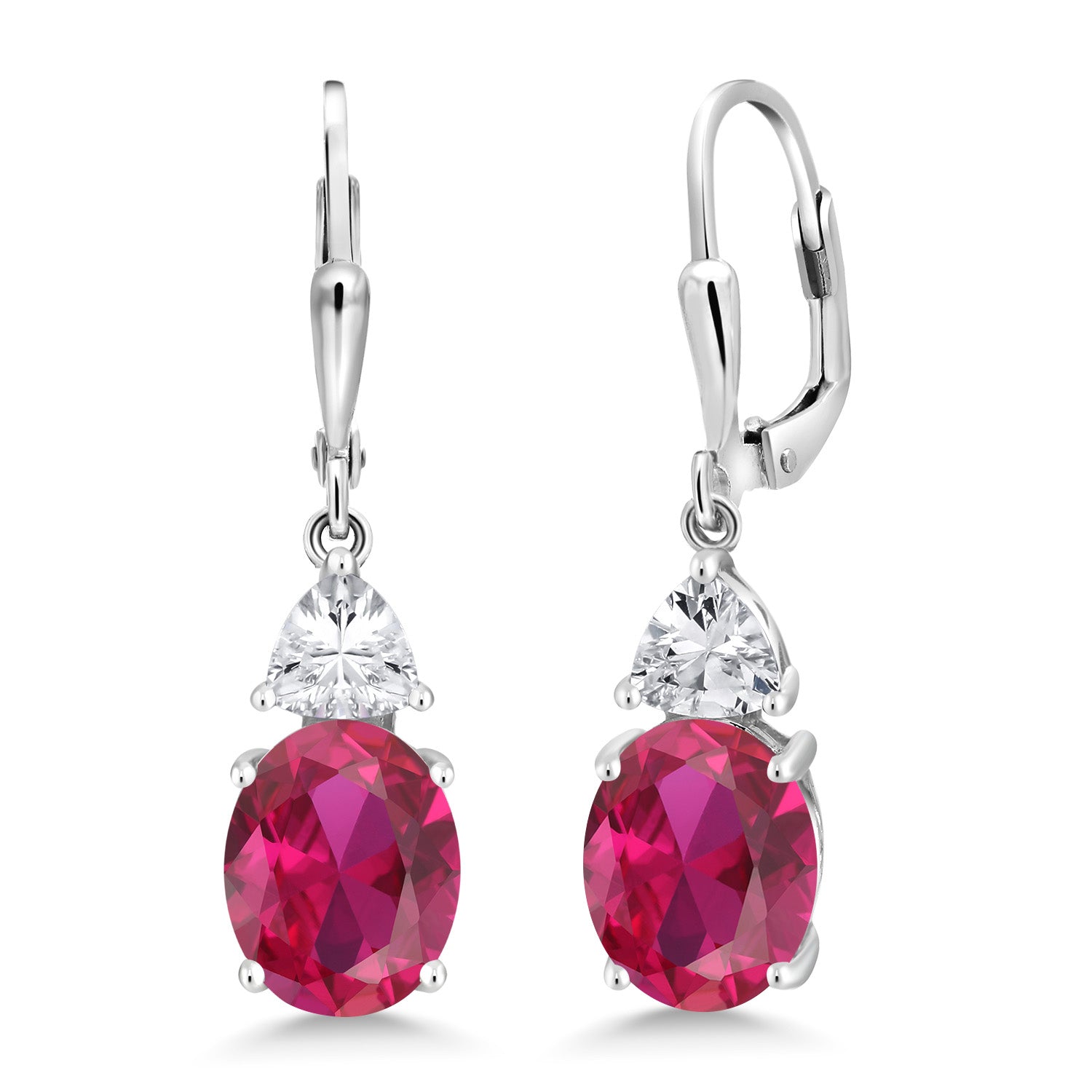 Created Ruby - July_Earrings in 925 Sterling Silver
