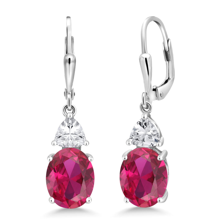 Created Ruby - July_Earrings in 925 Sterling Silver