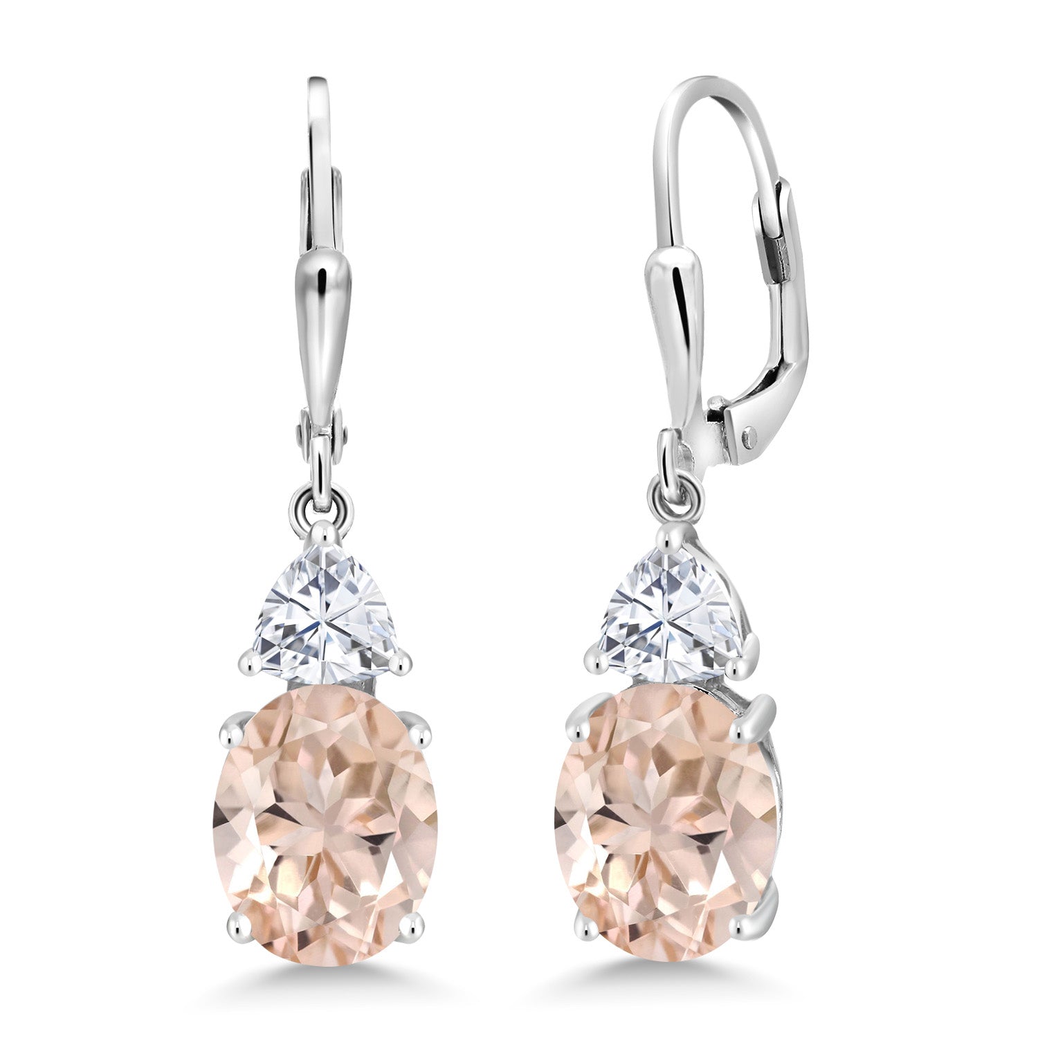 Morganite - October_Earrings in 925 Sterling Silver