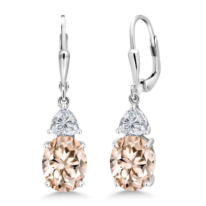 Morganite - October_Earrings in 925 Sterling Silver