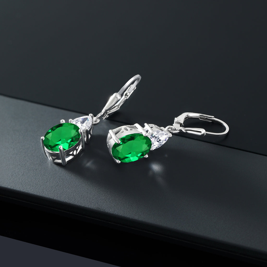 Nano Emerald - May_Earrings in 925 Sterling Silver