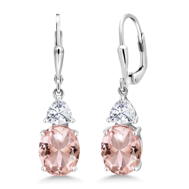 Nano Morganite - October_Earrings in 925 Sterling Silver
