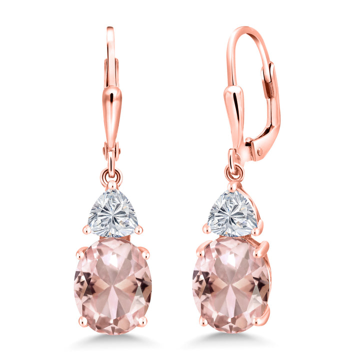 Nano Morganite - October_Earrings in 925 Rose Gold Plated Silver