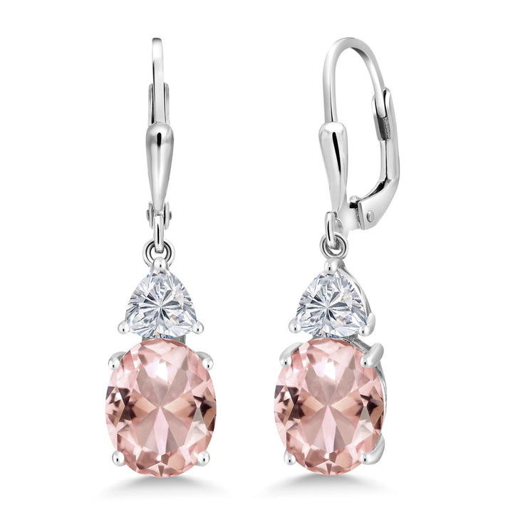 Nano Morganite - October_Earrings in 925 Sterling Silver