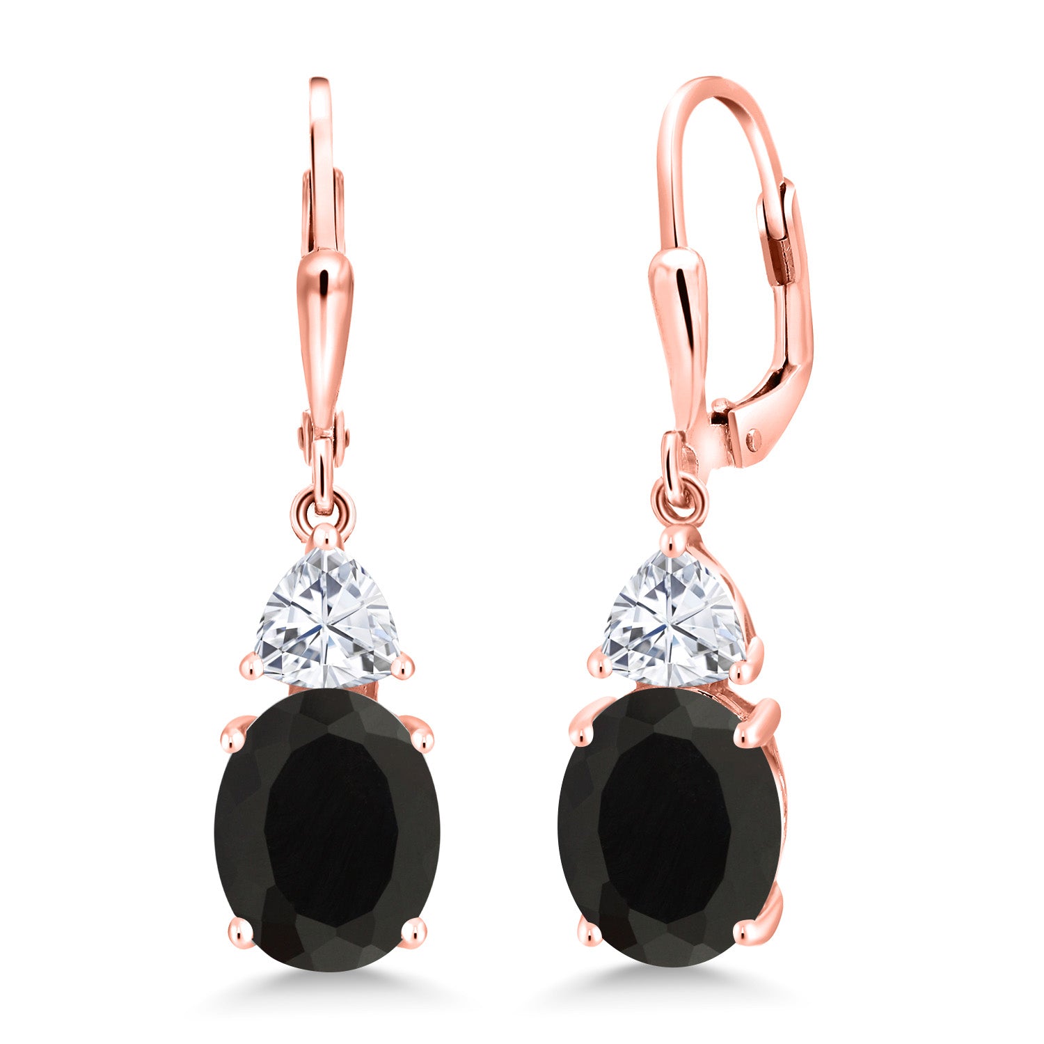 Onyx - December_Earrings in 925 Rose Gold Plated Silver