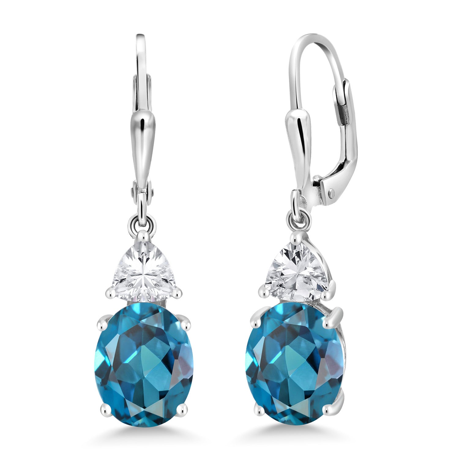 London Blue Topaz - November_Earrings in 925 Sterling Silver